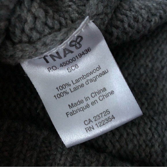 Aritzia TNA Sea To Sky Lambswool Chunky Knit Zip Sweater Medium Nordic Fair Isle - Picture 14 of 14